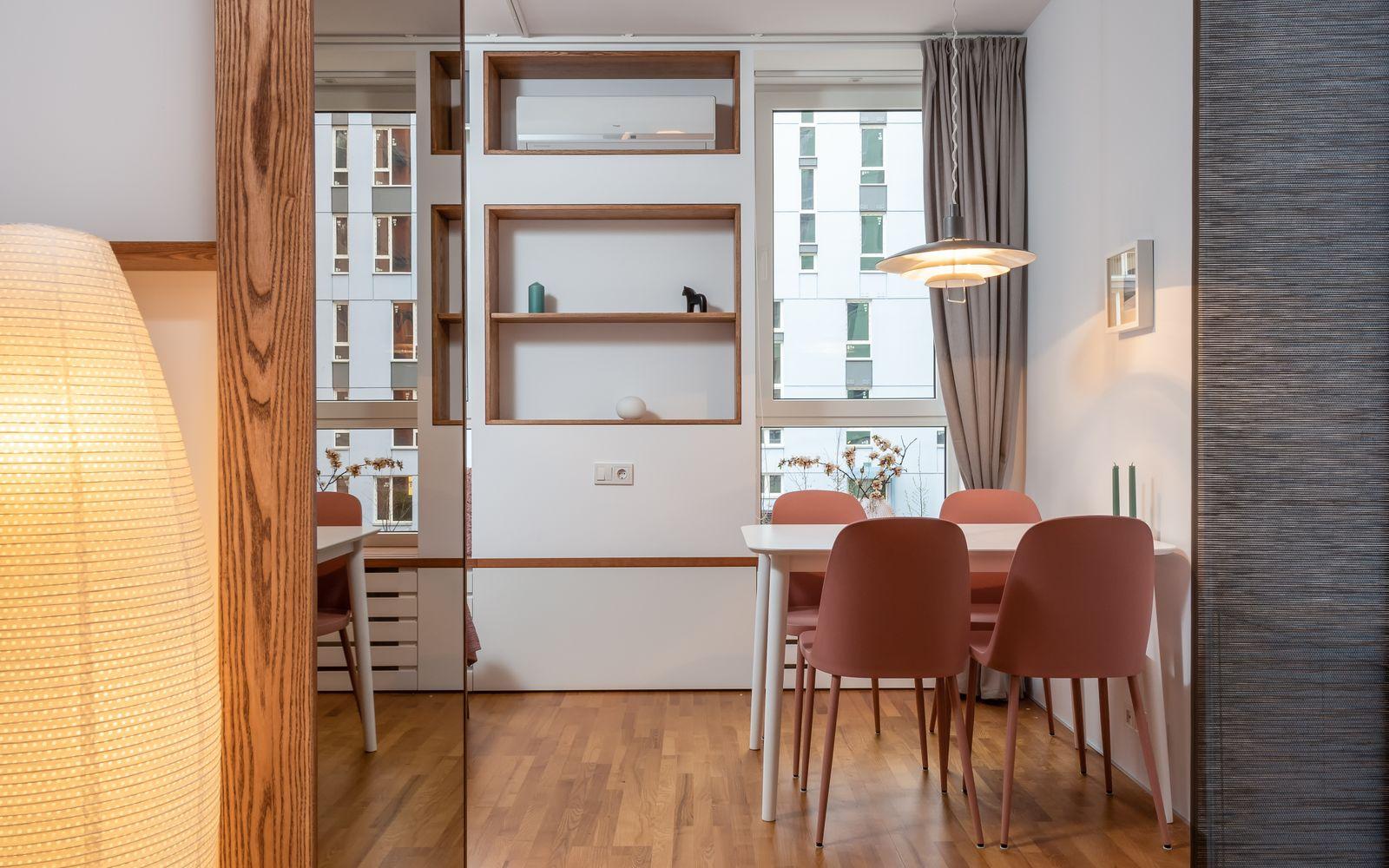A bright, comfortable living room in a residential rental